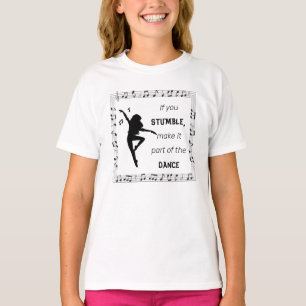 Dance inspirational quote musical notes black T-Shirt
