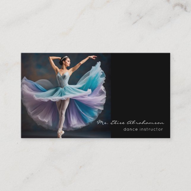 Dance Instructor Ballet Ballerina Teacher Business Card (Front)