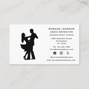 Dance Instructor Ballroom Dancing Social Media Business Card