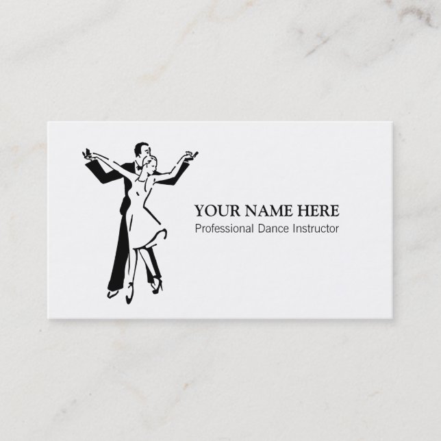 Dance Instructor Business Card Template (Front)