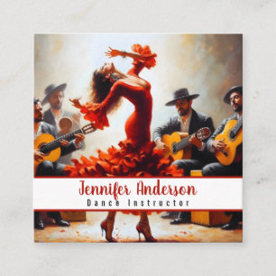 Dance Instructor Flamenco Band Square Business Card