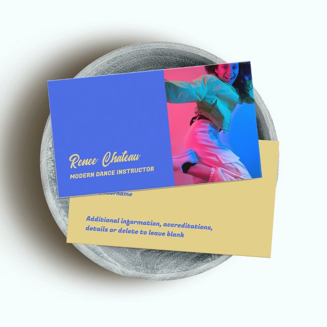 Dance Instructor Photo Business Card (Creator Uploaded)