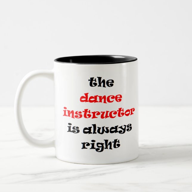 dance instructor right Two-Tone coffee mug (Left)