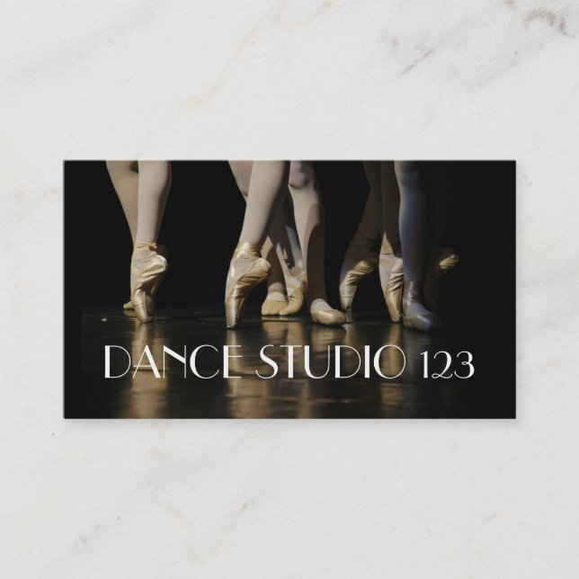 Dance Instructor Studio Lessons Ballet Business Card (Front)