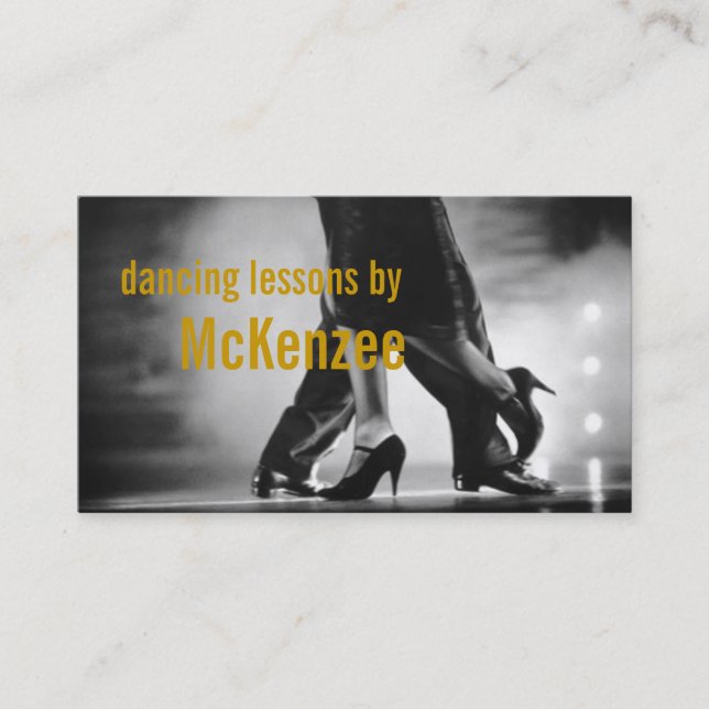 Dance, Instructor, Studio Lessons Business Card (Front)