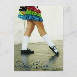 Dance Irish Blue Postcard