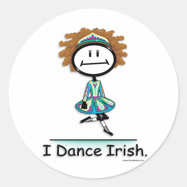 Dance Irish Classic Round Sticker (Front)