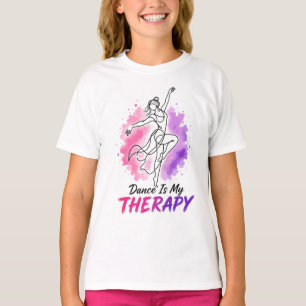 Dance Is My Therapy Dancer Watercolor Design T-Shirt