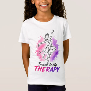 Dance Is My Therapy Dancer Watercolor Design T-Shirt