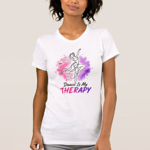 Dance Is My Therapy Dancer Watercolor Design T-Shirt