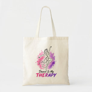 Dance Is My Therapy Dancer Watercolor Design Tote Bag