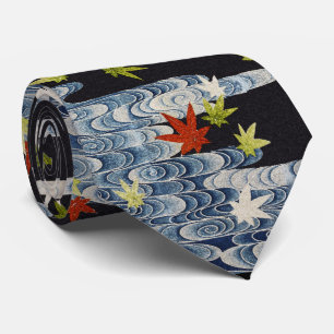 DANCE KIMONO,RUNNING WATER,FALLING LEAVES Floral Tie