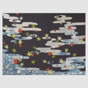 DANCE KIMONO,RUNNING WATER,FALLING LEAVES Floral Tissue Paper