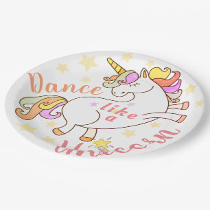 Dance like a Unicorn Fun and Cute Paper Plate