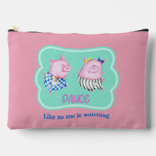 Dance Like No One is Watching Happy Dancing Pigs Accessory Pouch
