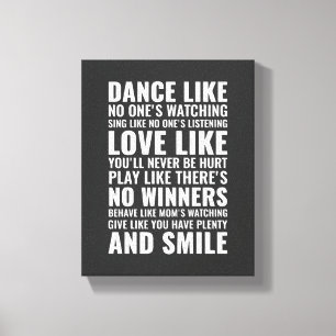 Dance Like No One Is Watching Wall Art Quote 