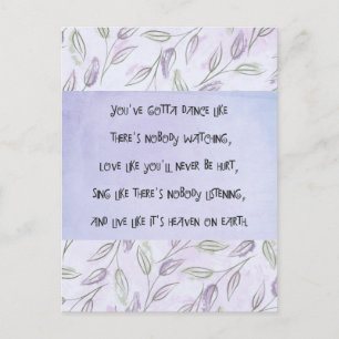 Dance like nobody is watching  postcard