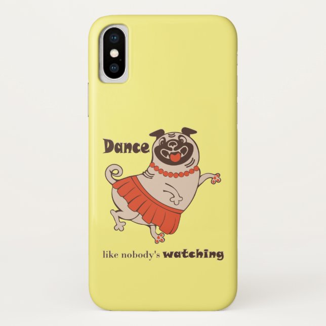 Dance like nobody is watching Pug Girl  Case-Mate iPhone Case (Back)