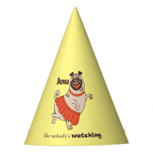 Dance like nobody is watching Pug Girl Party Hat