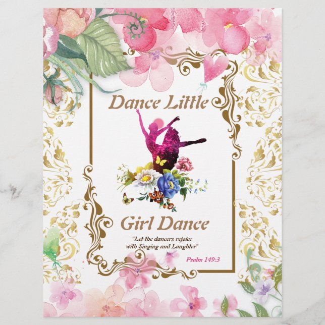 Dance Little Girl Dance Poem Watercolor Paper (Front)
