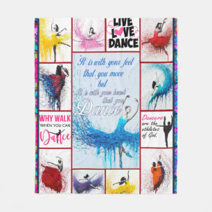 Dance live love dance colourful Ballet Dancing Bal Fleece Blanket