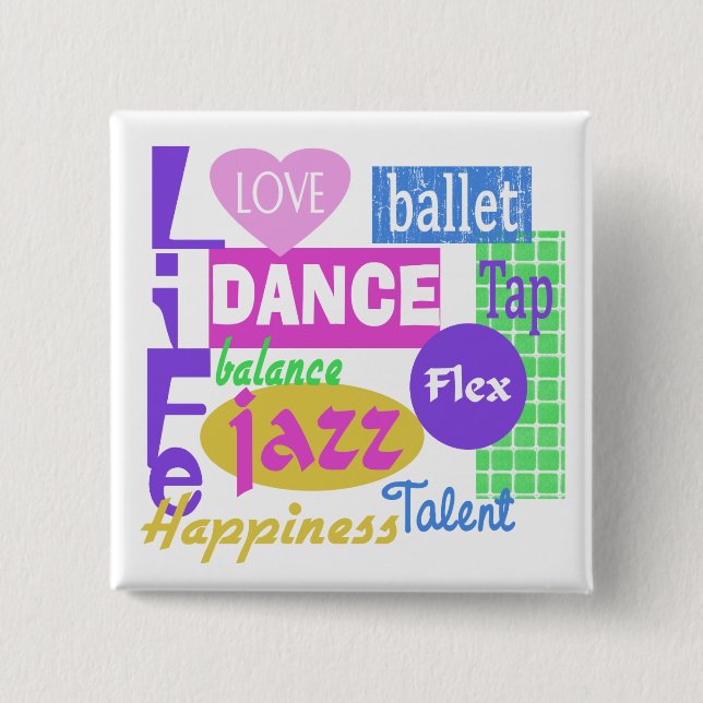Dance Mix 15 Cm Square Badge (Front)