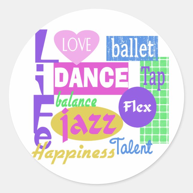 Dance Mix Classic Round Sticker (Front)