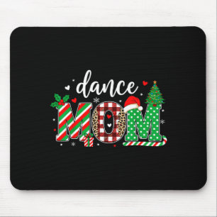 Dance Mom Christmas Buffalo Plaid Leopard Santa Ha Mouse Mat