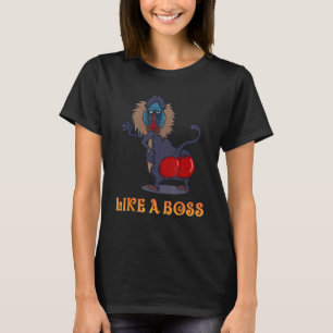 Dance Monkey - Like a Boss Baboon Monkey with Red  T-Shirt