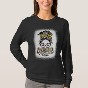 Dance Mum Leopard Messy Bun Bleached Women Mother' T-Shirt
