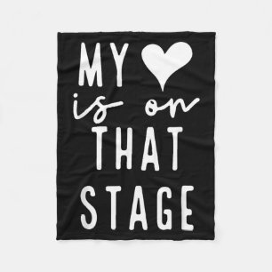 Dance Mum Retro Heart Is On That Stage Dance Fleece Blanket