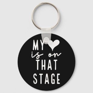 Dance Mum Retro Heart Is On That Stage Dance Key Ring