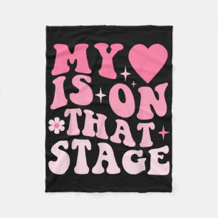 Dance Mum Retro My Heart Is On That Stage Dance Mo Fleece Blanket