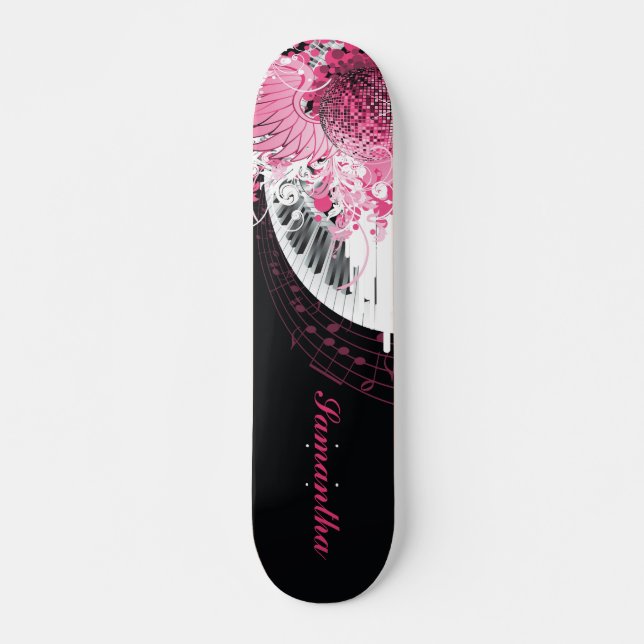 Dance Music Disco Ball Piano Comp Skateboard (Front)