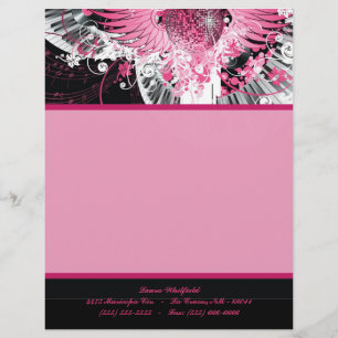 Dance Music Disco Ball Piano Letterhead Stationery