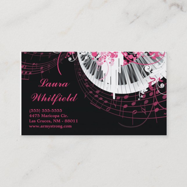 Dance Music Disco Ball Piano Music Business Card (Front)