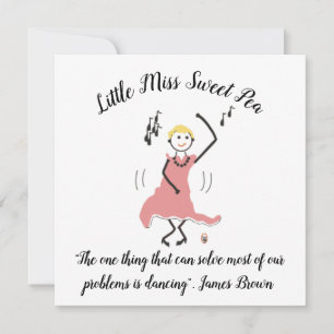 Dance Note Card w Little Miss Sweet Pea