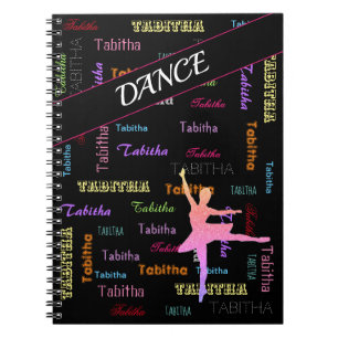 Dance Notebook with Personalized Name All Over 