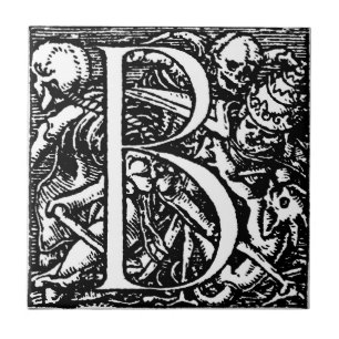Dance of Death Alphabet letter B tile