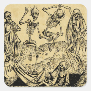 Dance Of Death By Michael Wolgemut 1493 Square Sticker