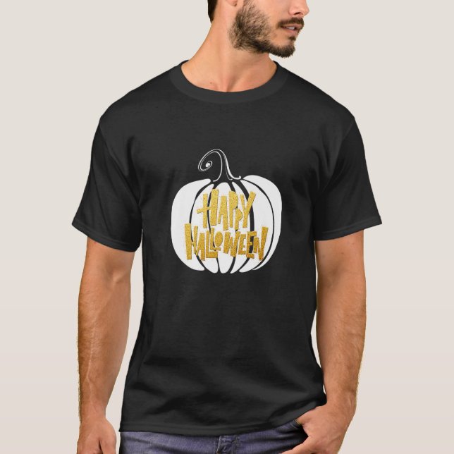 Dance Of Death Pumpkin Sunset Skeleton Skull Hallo T-Shirt (Front)