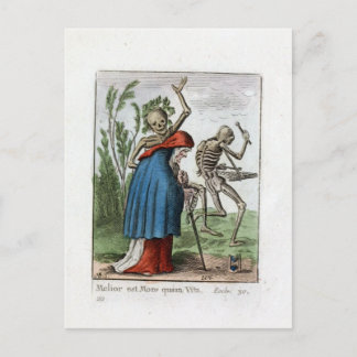 Dance of Death - The Old Woman - 1816 Colour Print Postcard