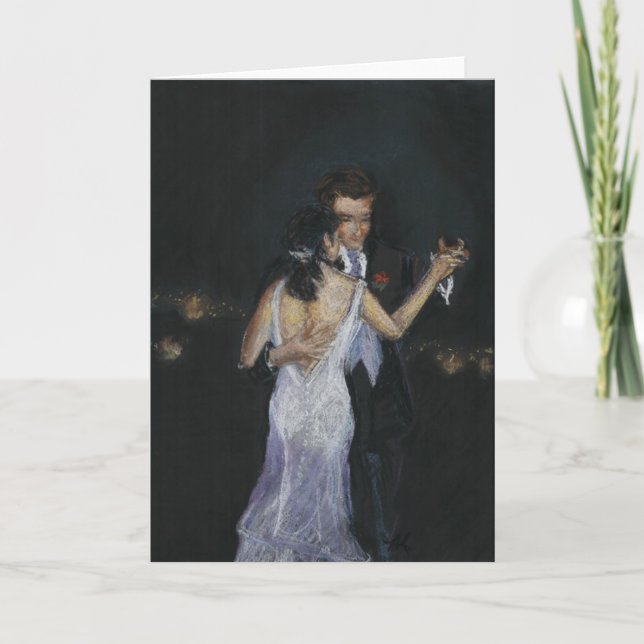 Dance of Dreams Romantic Blank Greeting Card (Front)