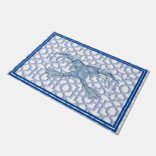 Dance of the Blue Shrimp Doormat Mat Rug
