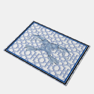 Dance of the Blue Shrimp Doormat Mat Rug