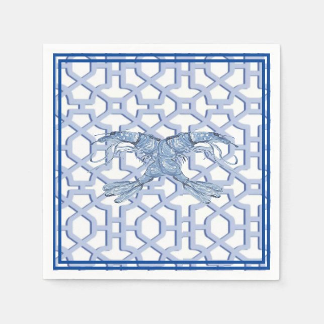 Dance of the Blue Shrimp  Paper Plate Napkin (Front)