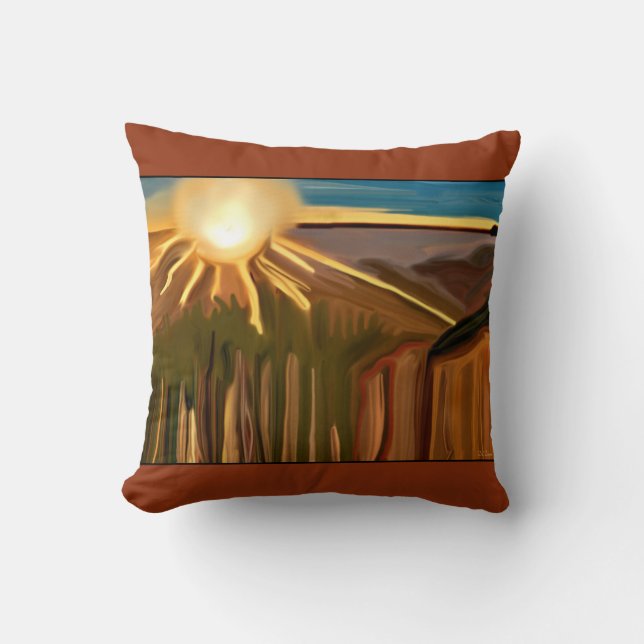 Dance of The Cacti Abstract Art Cushion (Front)