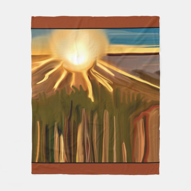 Dance of the Cacti Abstract Art Fleece Blanket (Front)