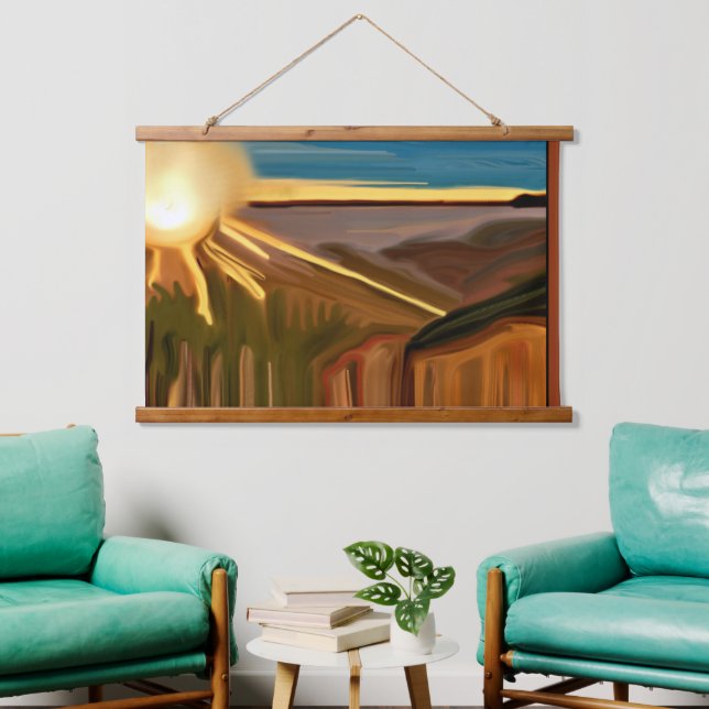 Dance of the Cacti Abstract Art Hanging Tapestry (Living Room)