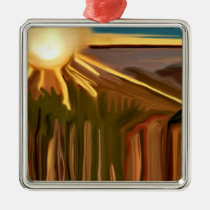 Dance Of the Cacti Abstract Art Metal Tree Decoration